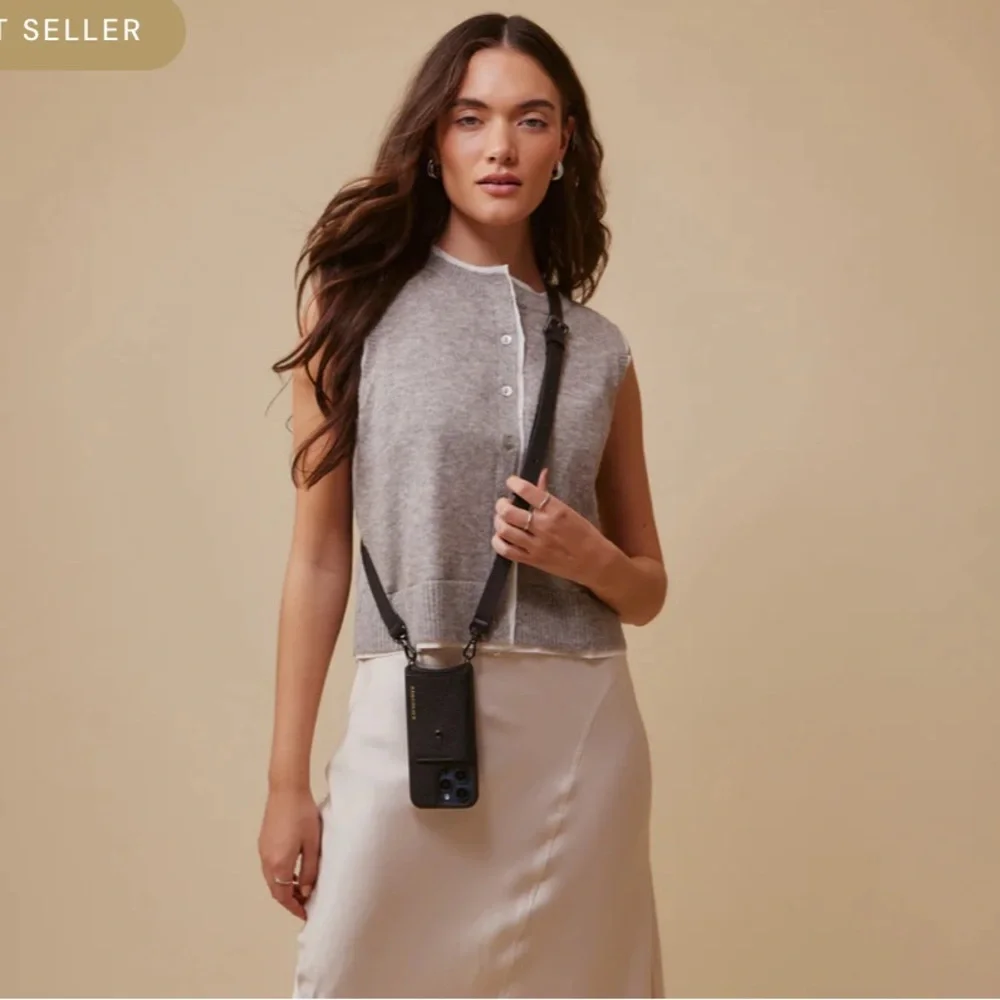 Bandolier Black Leather Crossbody Phone Case - Picture 3 of 12